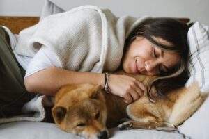 Girl Sleeping With Dog