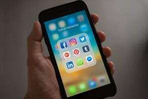 Mobile Smartphone Showing Social Media Apps